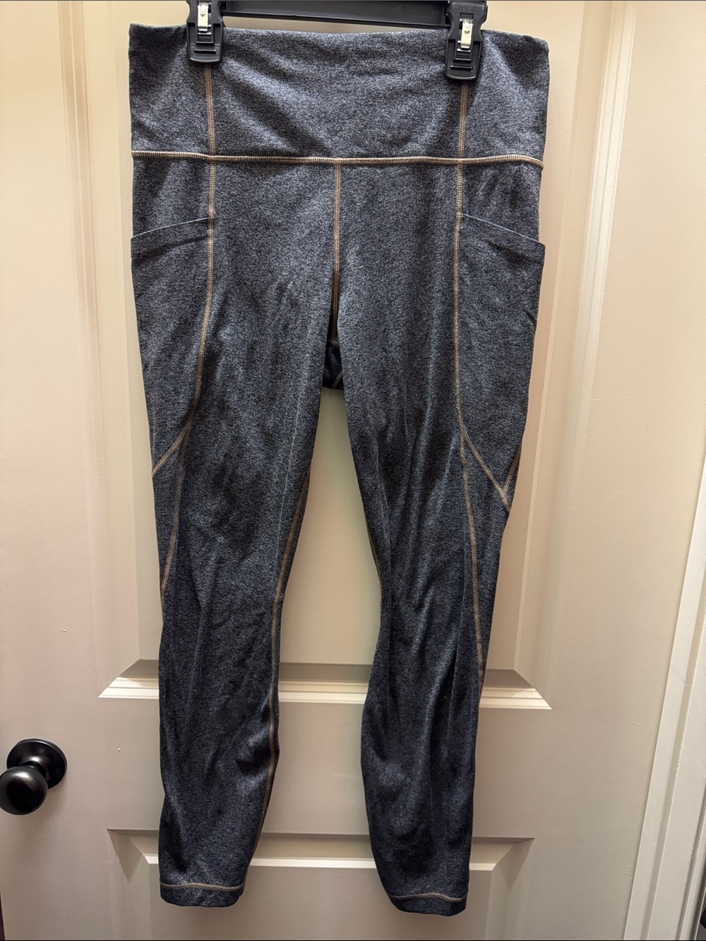 Athleta Charcoal Gray High-Waist Jeggings with Contrast Stitching